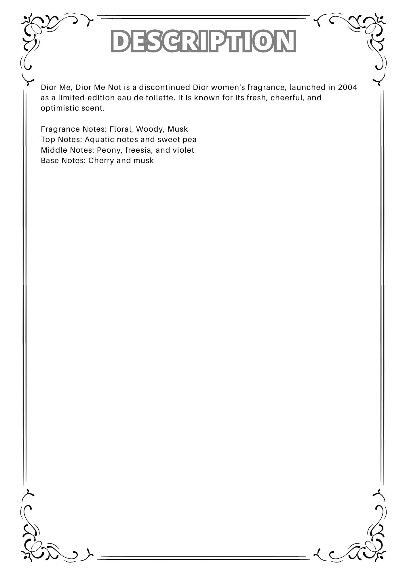 W61 - Christian Dior me not Travel Spray 2ml, 5ml, 10ml 迪奧自我淡香水 分裝瓶