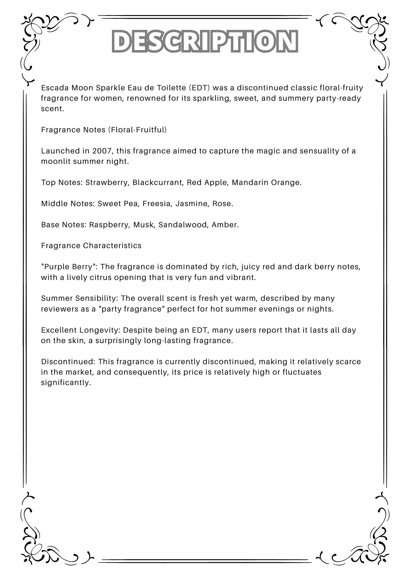 W41 - Escada moon sparkle EDT Travel Spray 2ml, 5ml, 10ml 愛斯卡達月光派對女士香水 分裝瓶