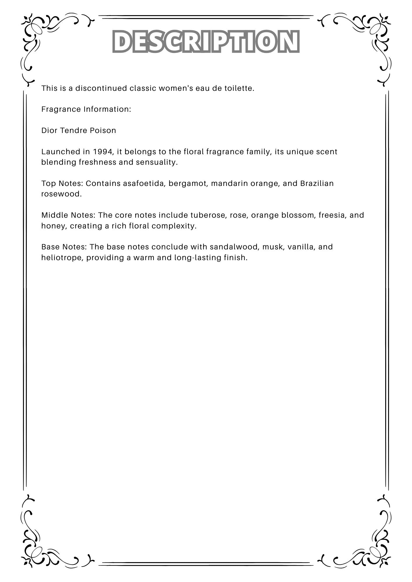 W56 - Christian Dior Poison Tendre EDT Travel Spray 2ml, 5ml, 10ml 迪奧綠毒淡香水 分裝瓶