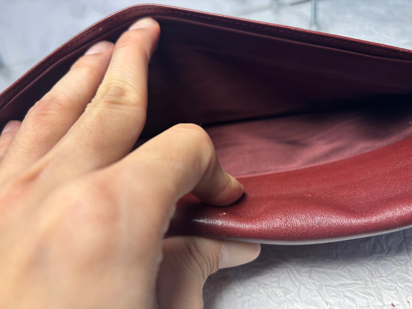 Auth Cariter handbag maroon wallet bag - cartier