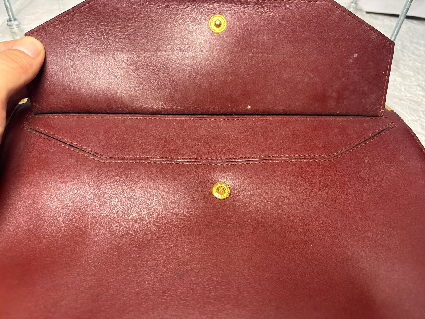 Auth Cariter handbag maroon wallet bag - cartier