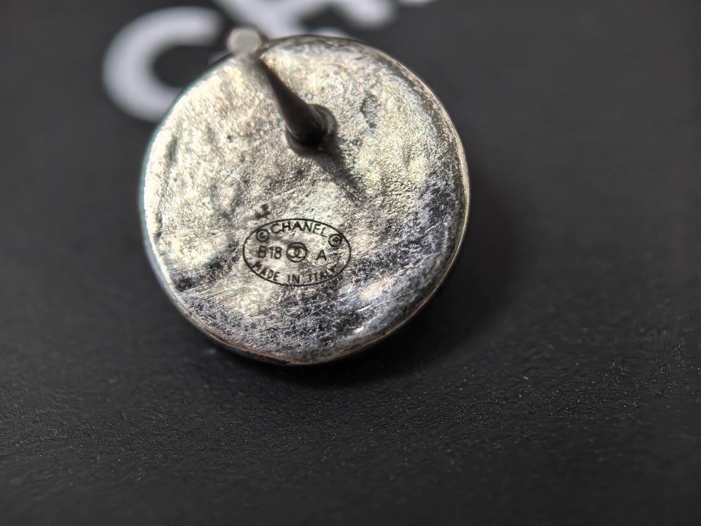 220824-20 Auth Chanel CHANEL Double C Silver tone Earrings