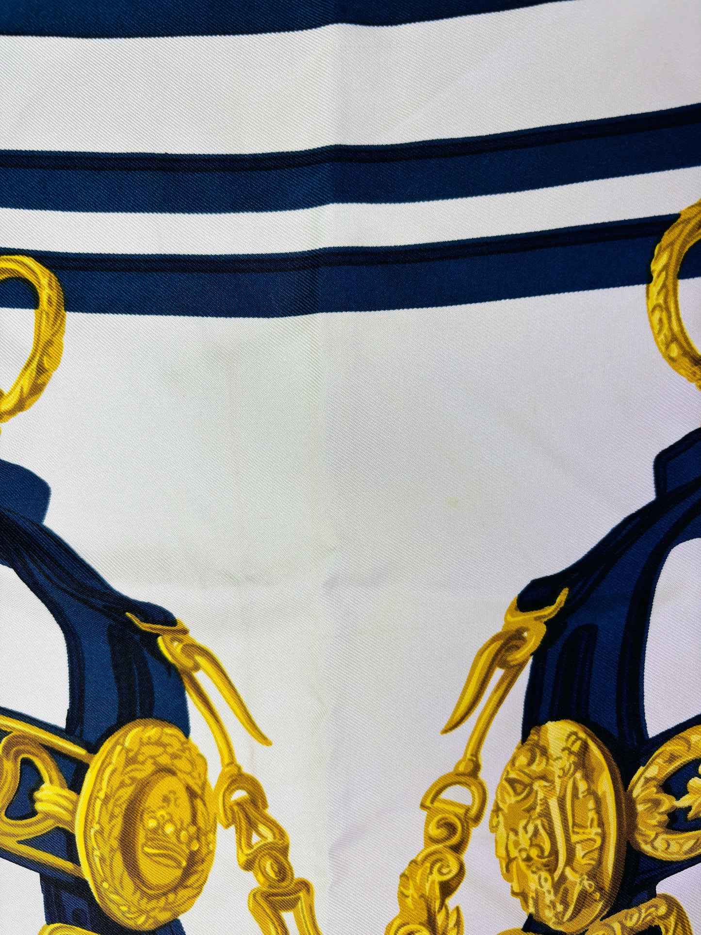 Auth Hermes Scarf Silk Navy 90 x 90cm - 070524
