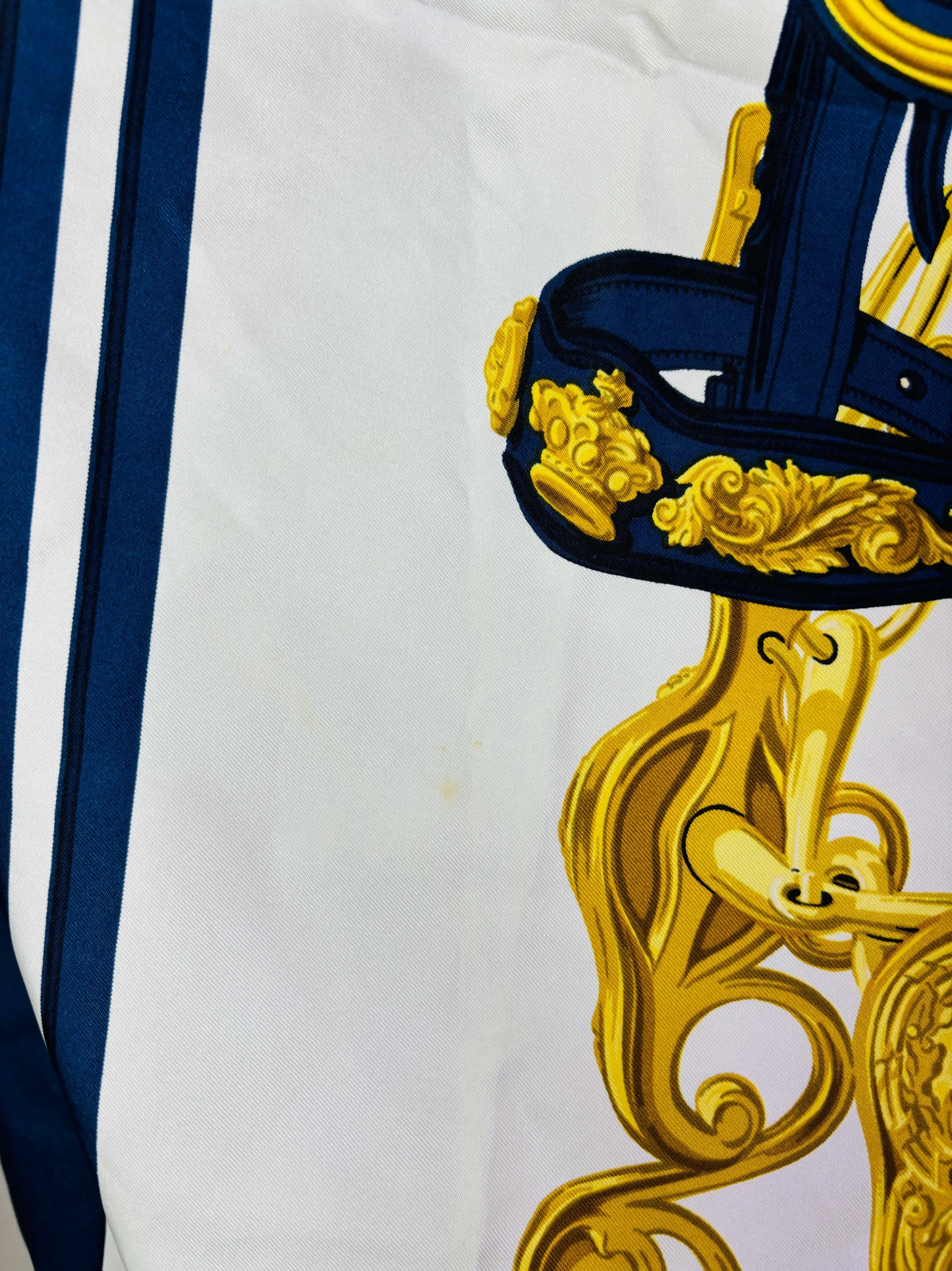 Auth Hermes Scarf Silk Navy 90 x 90cm - 070524