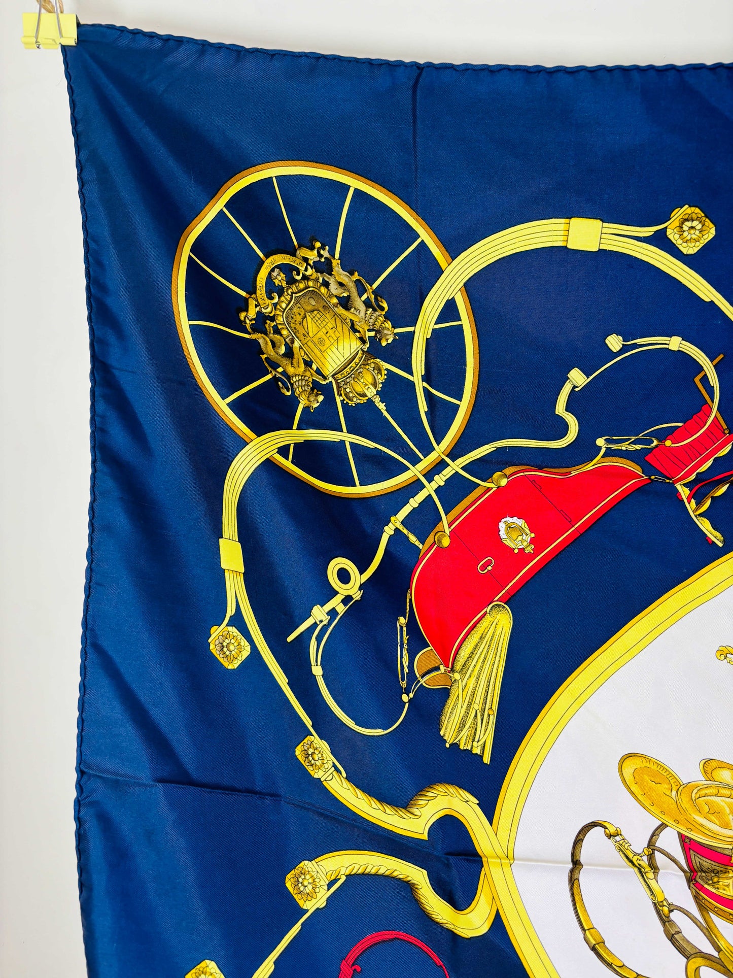 Auth Hermes Scarf Silk Navy 90 x 90cm - 070524