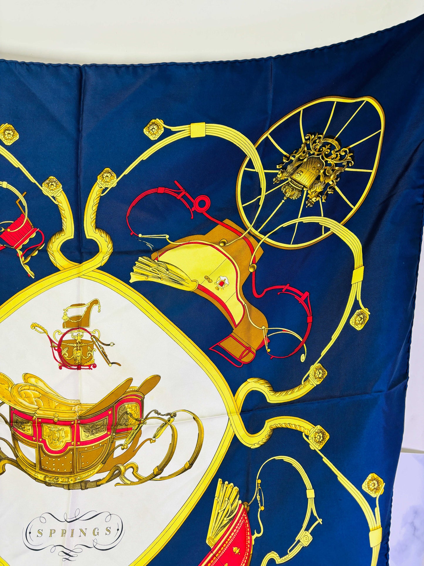 Auth Hermes Scarf Silk Maroon 90 x 90cm - 070524