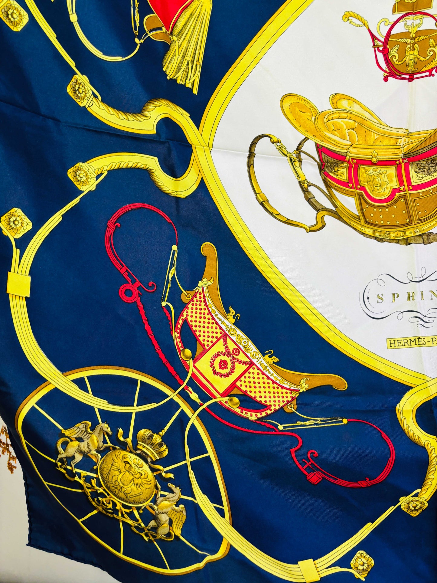 Auth Hermes Scarf Silk Maroon 90 x 90cm - 070524
