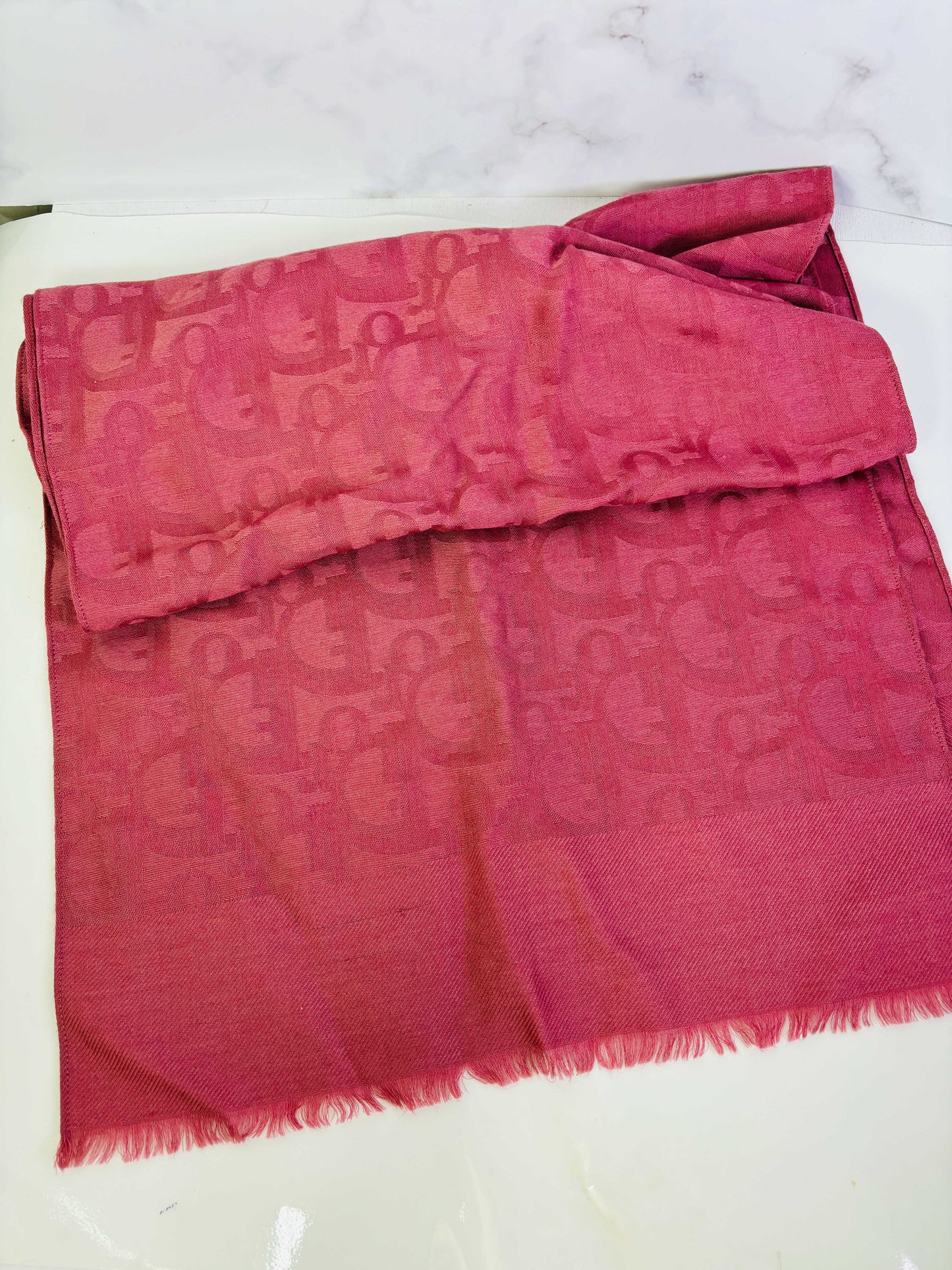 Auth Christian Dior Scarf Deep pink 45 x 170cm - 070524