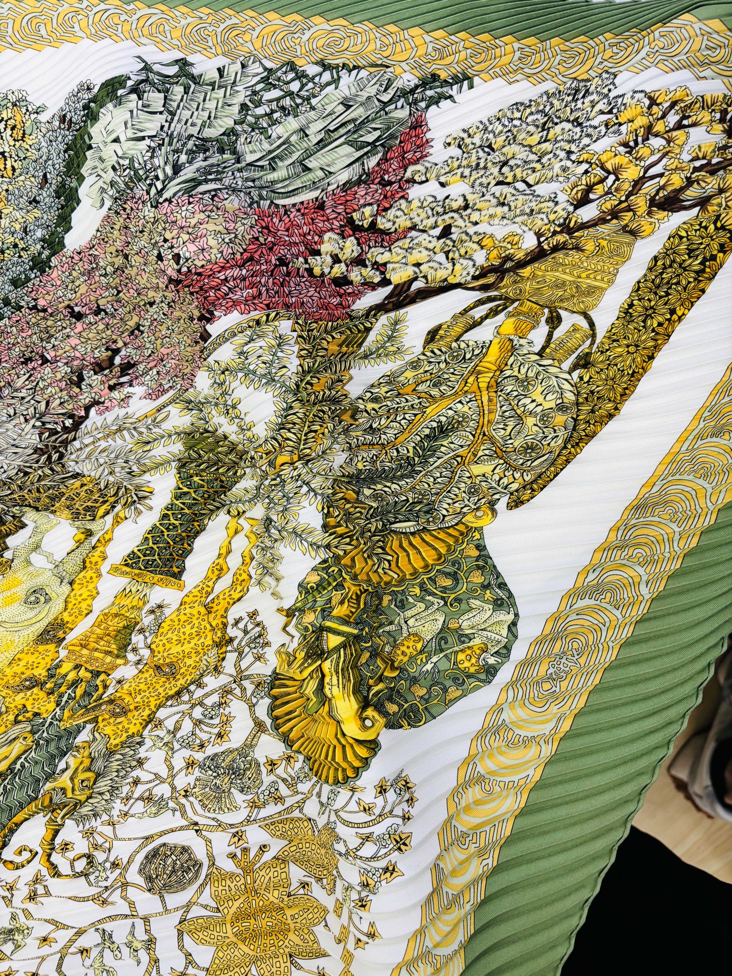 Auth Hermes wrap Scarf Silk light Green 90 x 90cm - 070524