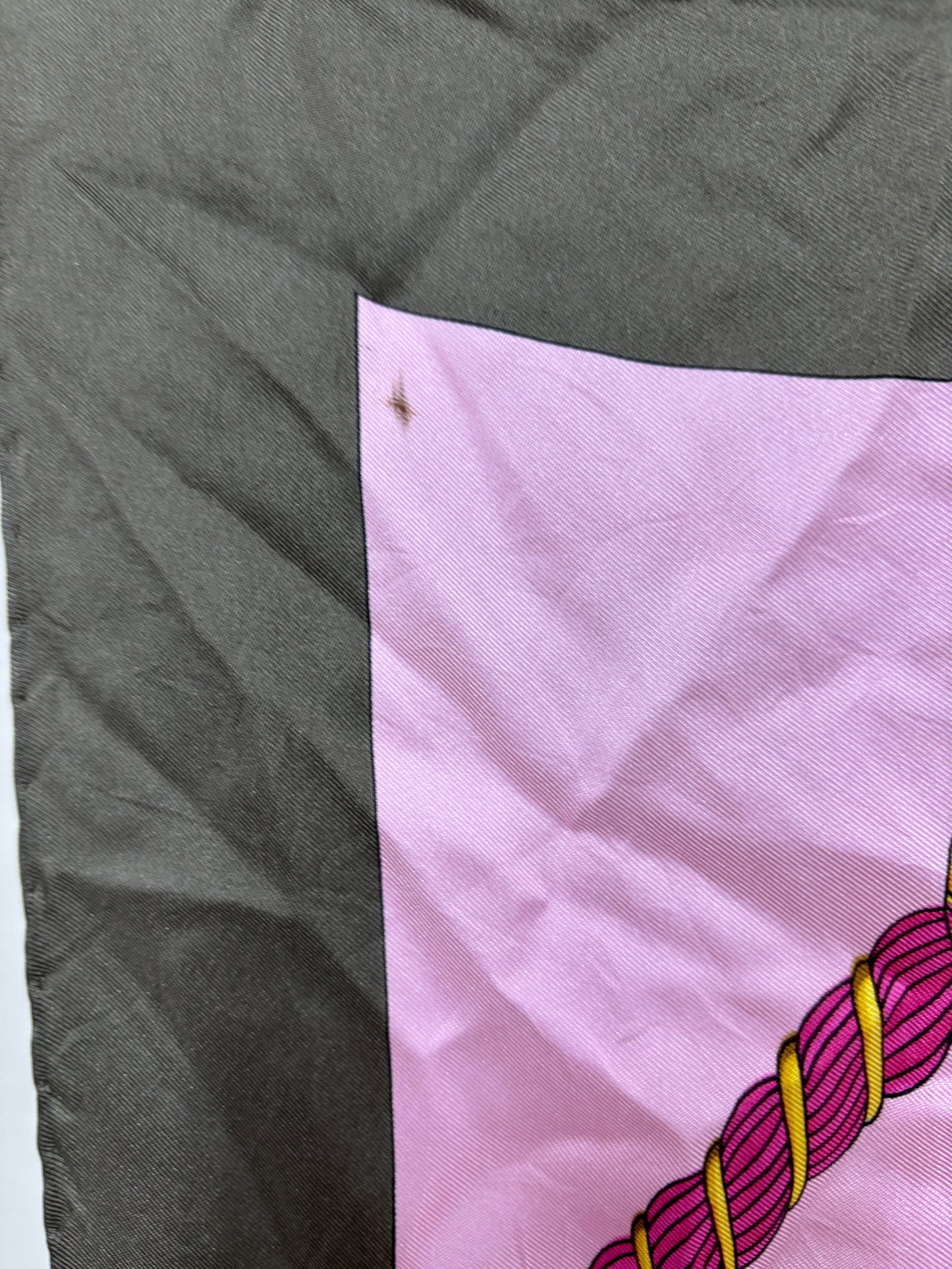 Auth CELINE Scarf Silk pink grey 90 x 90cm - 110624
