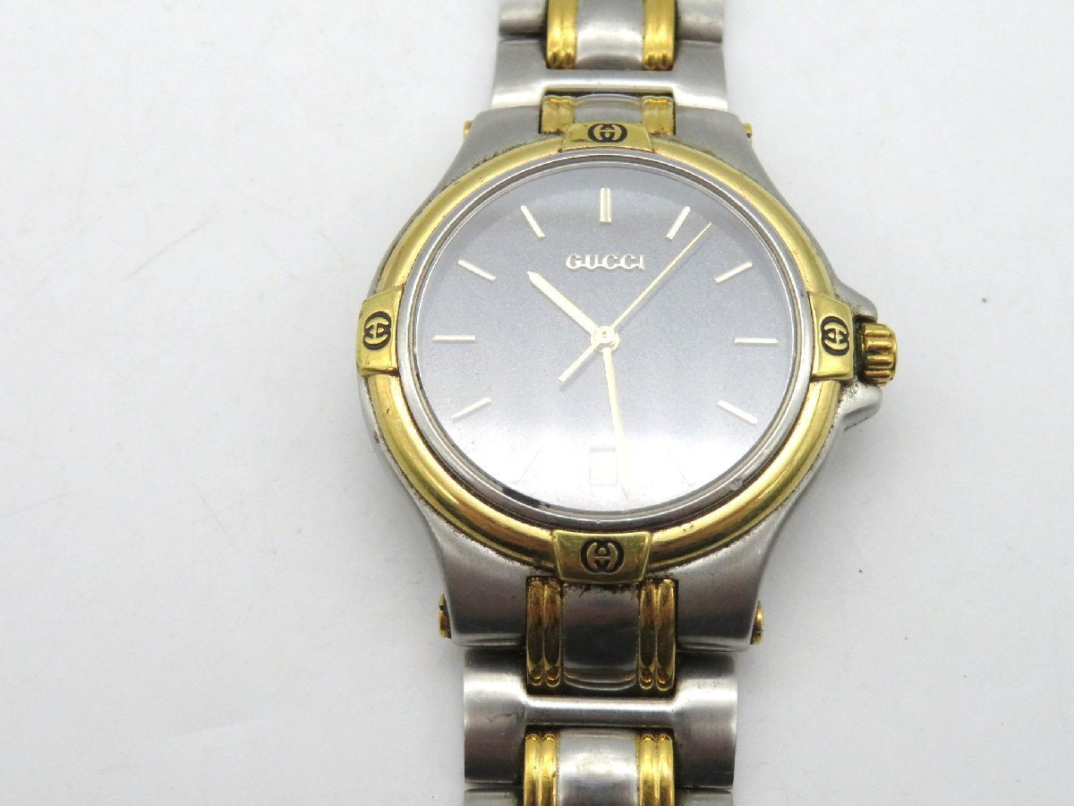 Rare Men Gucci silver tone watch - 060624