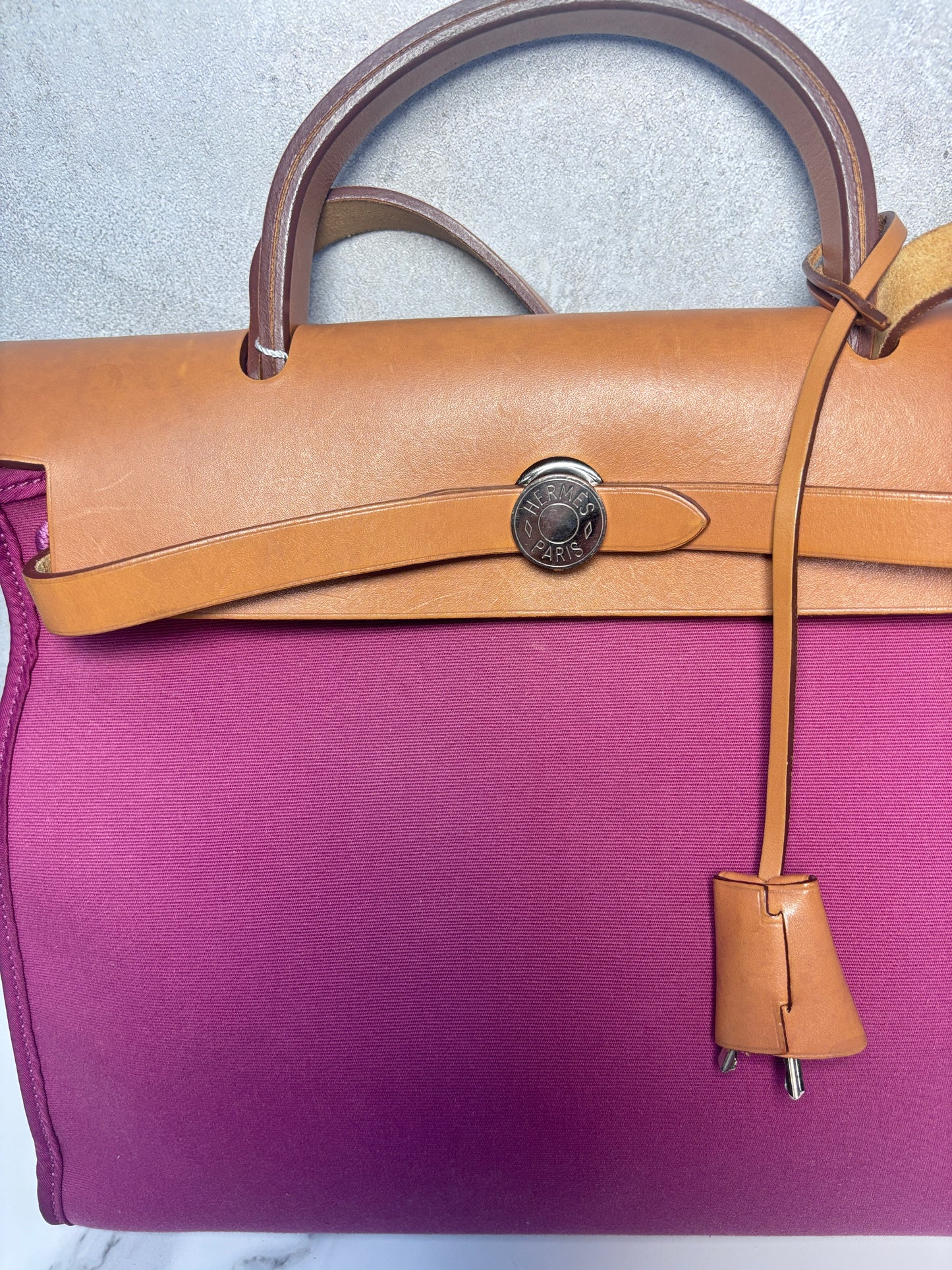 Auth Hermes herbag 31 with original box key and lock shoulder bag deep pink - Aug-bag