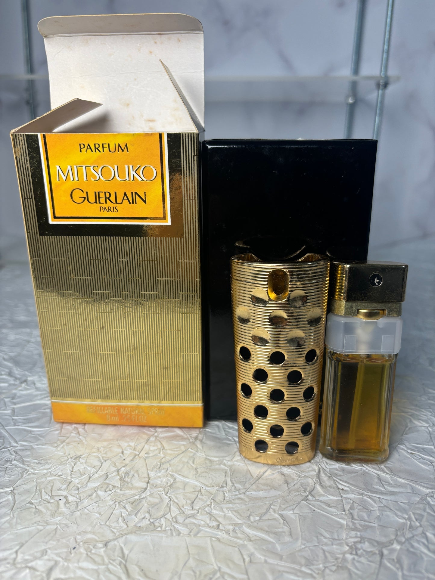 Rare Guerlain 8ml 1/3 oz Mitsouko Parfum perfume with box - 181024-9