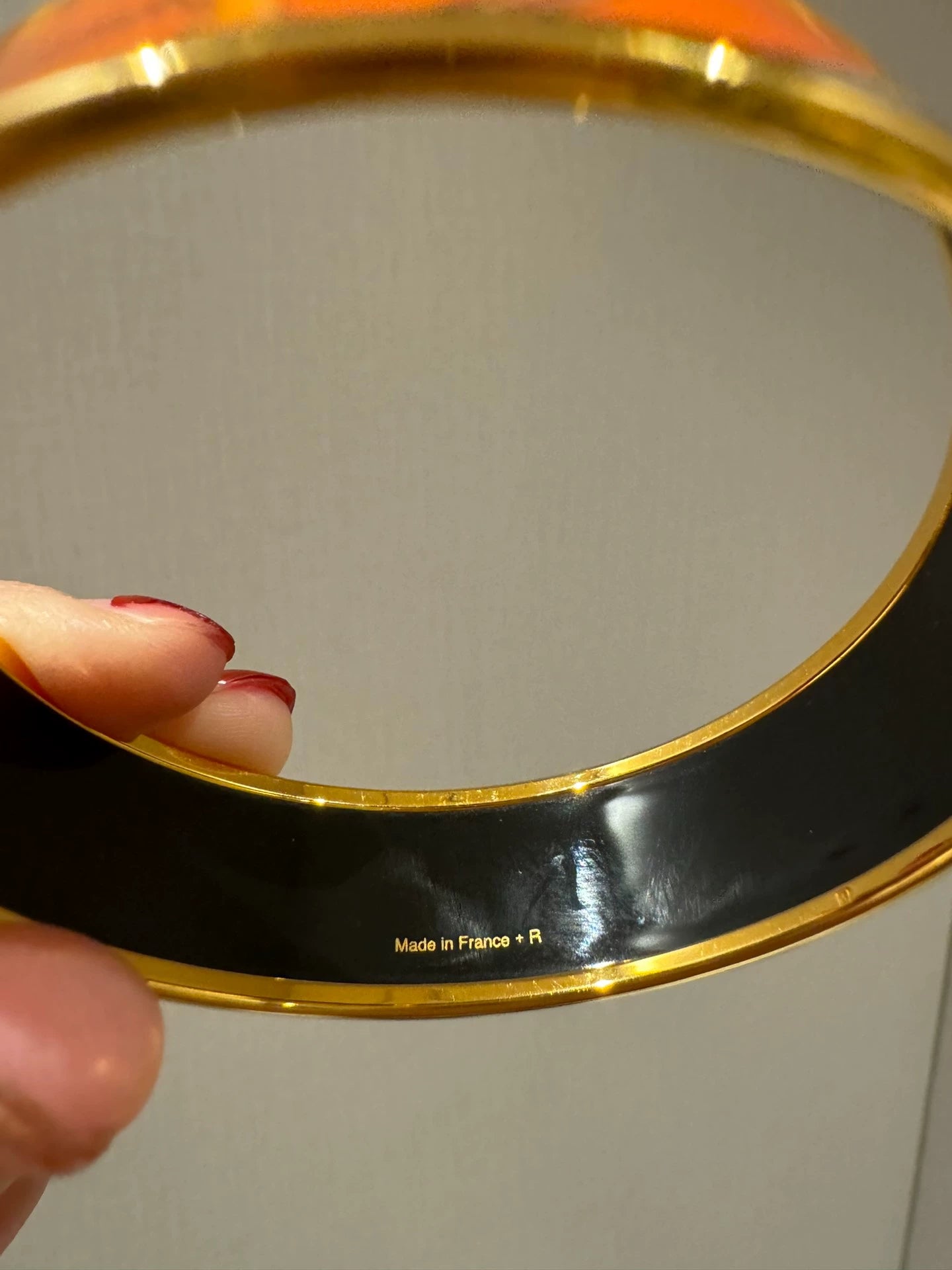 281024-29 Auth HERMES Bracelet Bangle Blanc Size GM