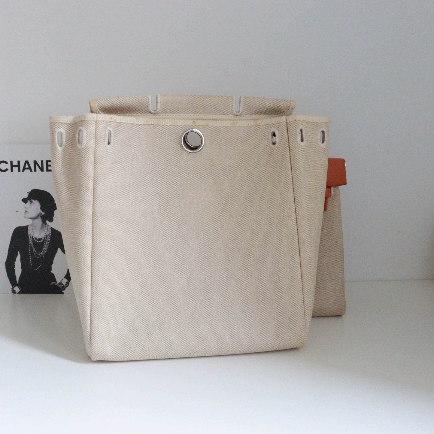 Jun25-bag-44 Auth Hermes Herbag PM 31 canvas Tote handbag shoulder bag