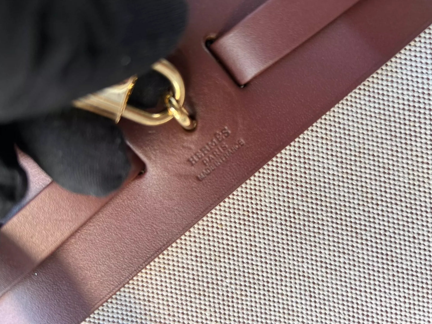 100625-38 Auth Hermes Herbag PM 31 canvas Tote handbag shoulder bag
