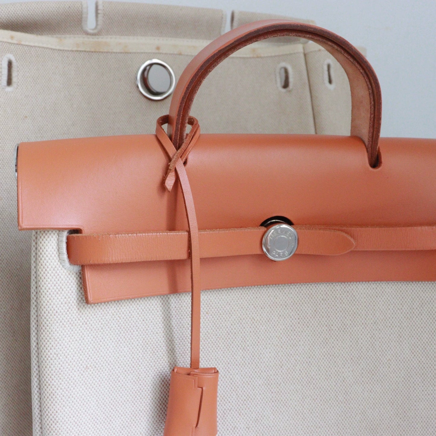 Jun25-bag-44 Auth Hermes Herbag PM 31 canvas Tote handbag shoulder bag