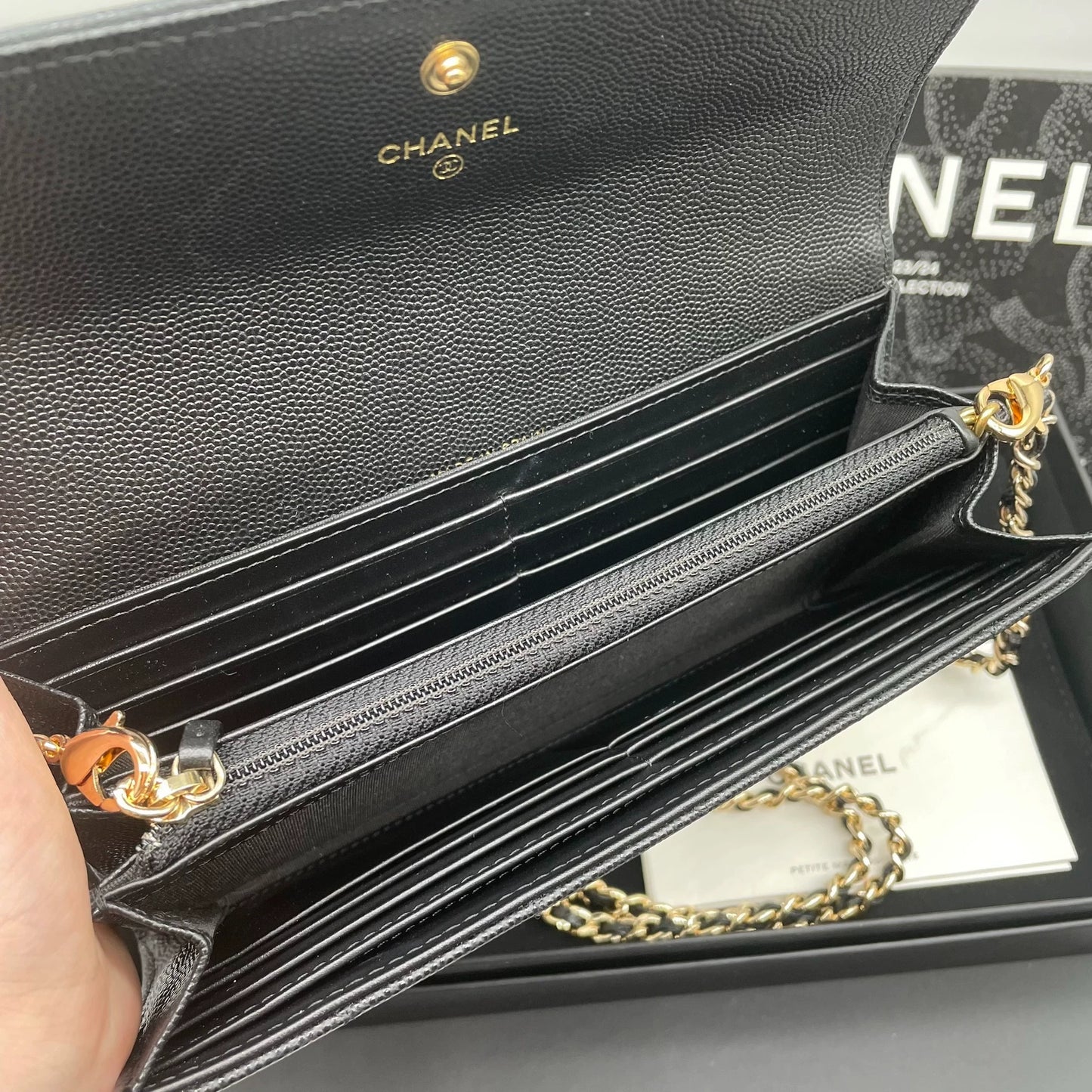 310725-41 Auth CHANEL CF CC Classic Long Flap Wallet