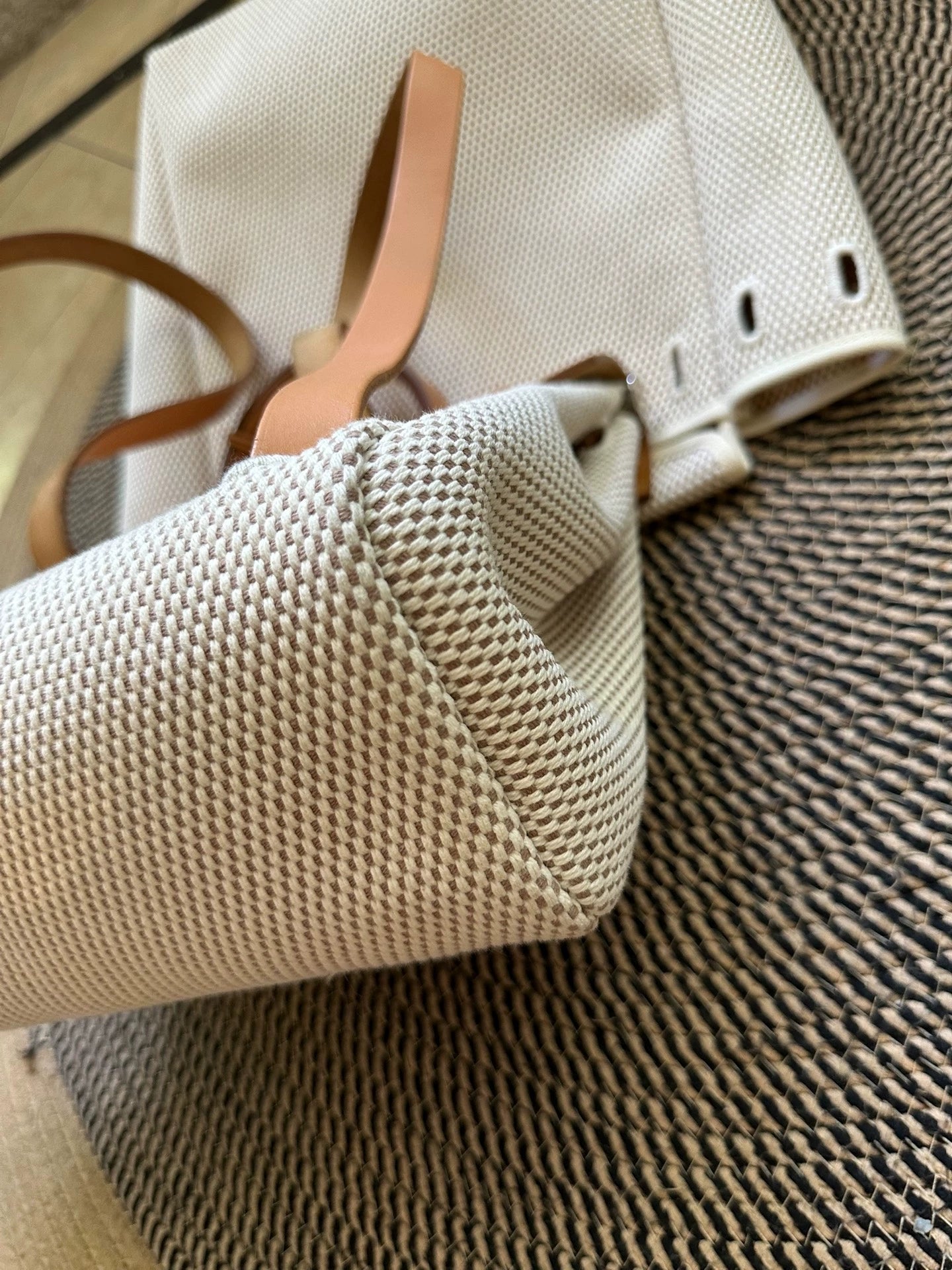 Jun25-bag-45 Auth Hermes Herbag PM 31 canvas Tote handbag shoulder bag