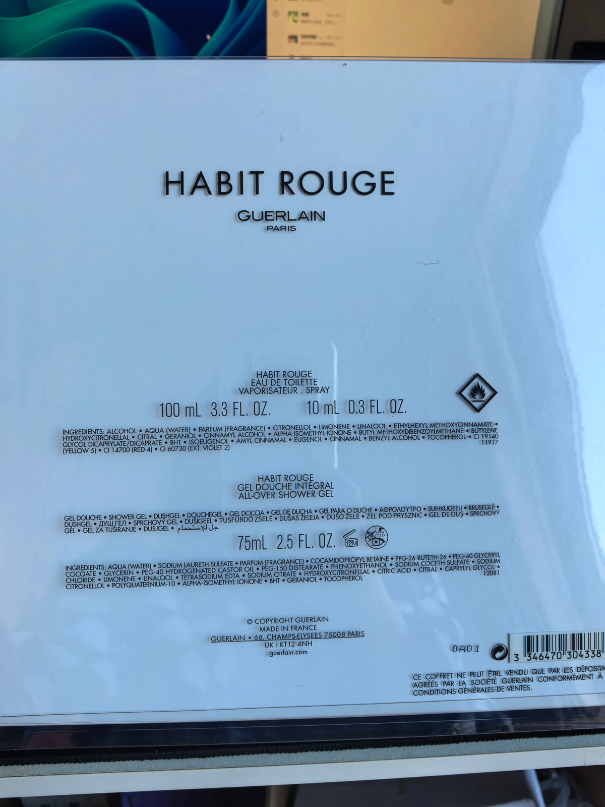 031026-28 Guerlain Habit Rouge full EDT 75ml 2.5 oz
