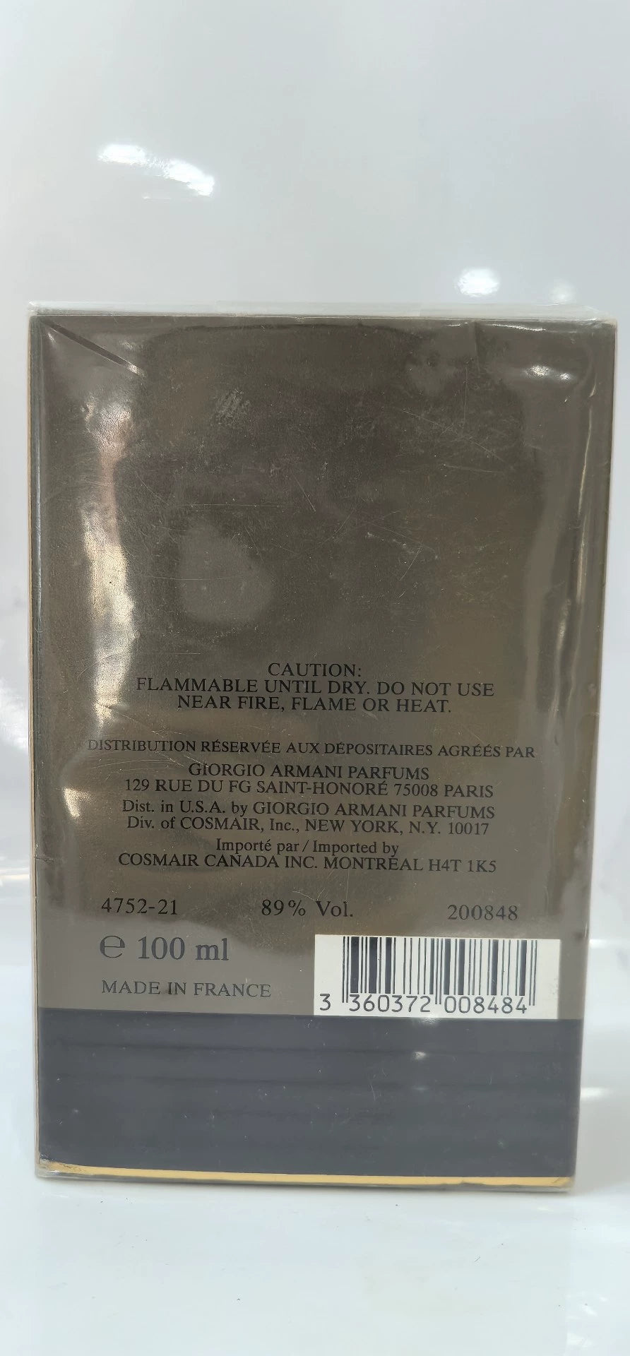 010625-4 Giorgio Armani 100ml 3.4oz eau pour homme