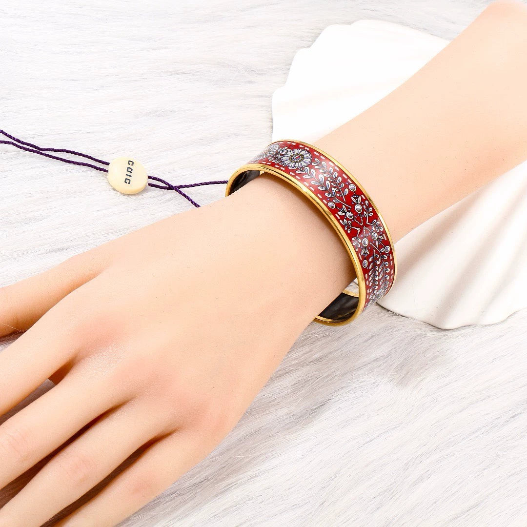 281024-73 Auth HERMES Email Bracelet Bangle Blanc Size 20mm