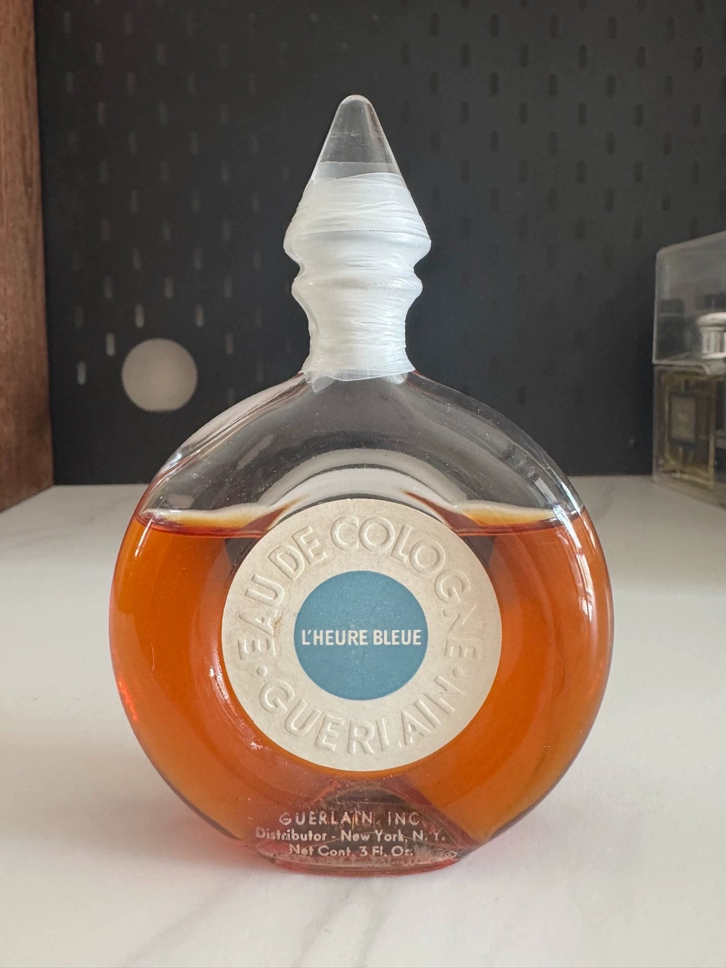 010325-55 60s glass top Guerlain L'Heure Bleue 3 oz 90ml