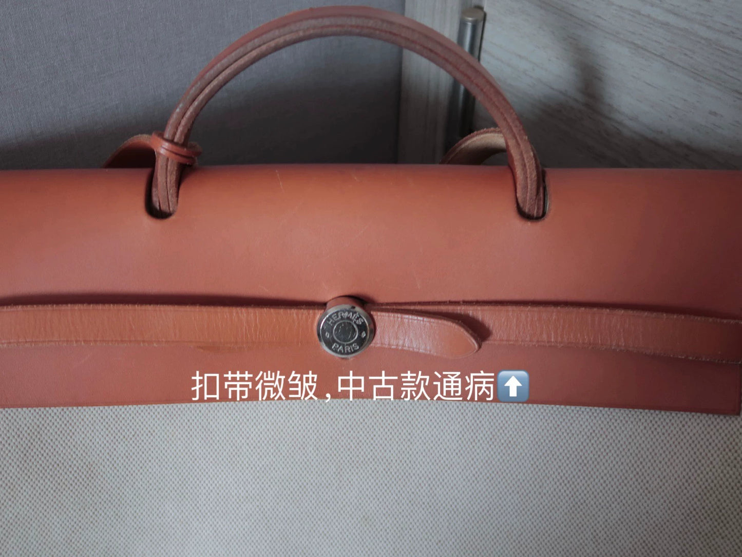 Jun25-bag-49 Auth Hermes Herbag 39 MM canvas Tote handbag shoulder bag