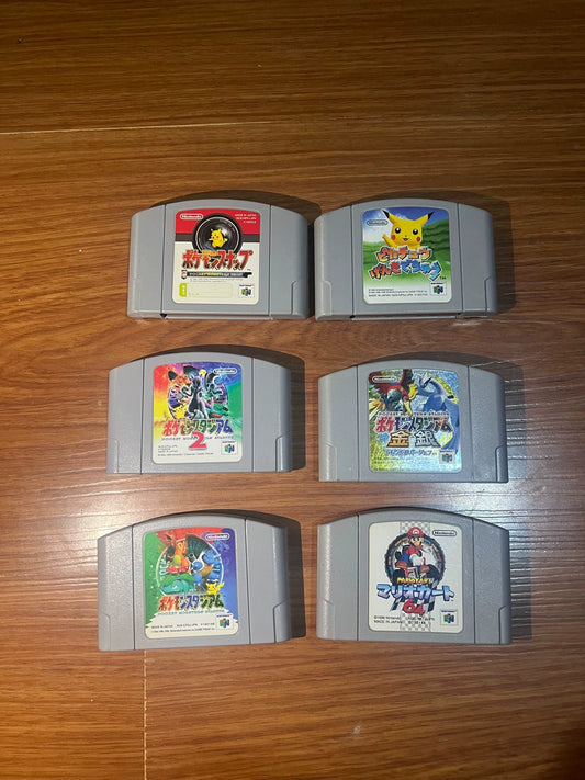 n64-9 N64   Pokemon a Mario racing game card  all