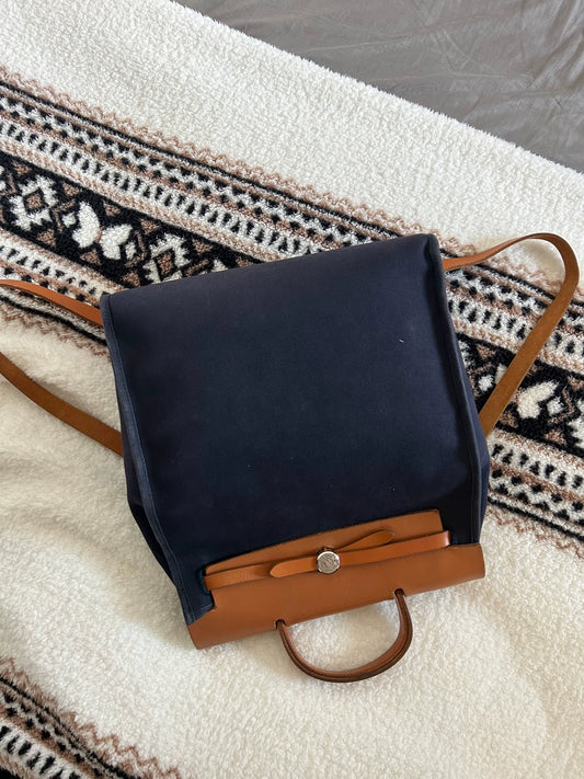 Jun25-bag-52 Auth Hermes Herbag PM 31 canvas Tote handbag shoulder bag