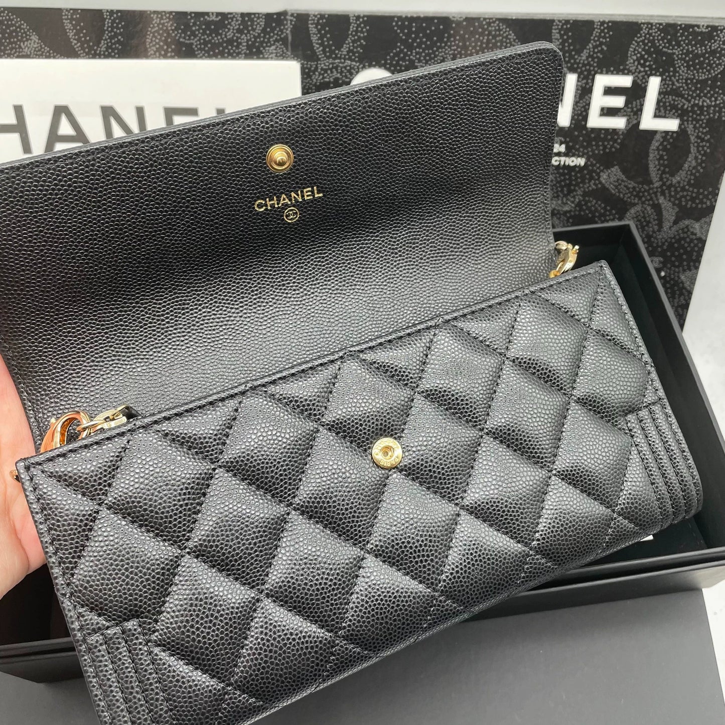 310725-41 Auth CHANEL CF CC Classic Long Flap Wallet