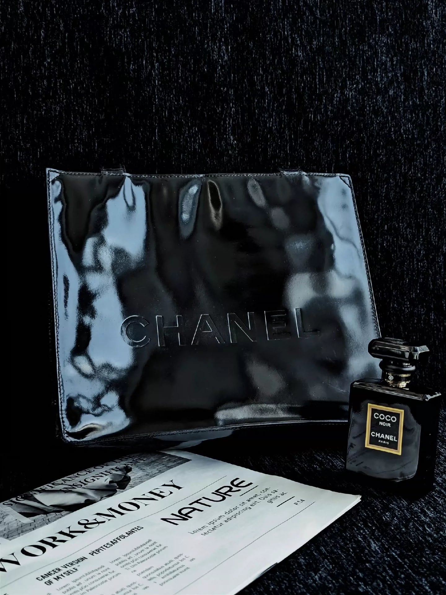 221124-63 CHANEL Middle Black Tot Bag Large Capacity