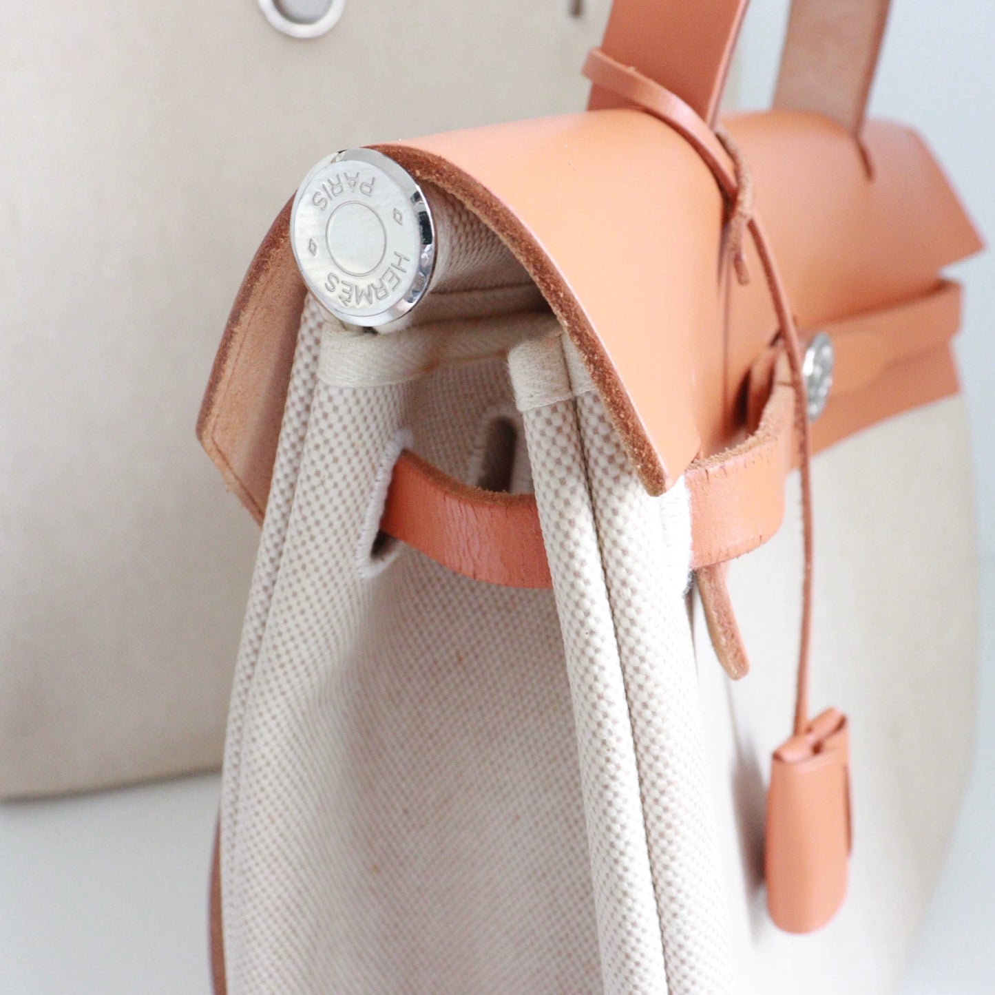 Jun25-bag-44 Auth Hermes Herbag PM 31 canvas Tote handbag shoulder bag