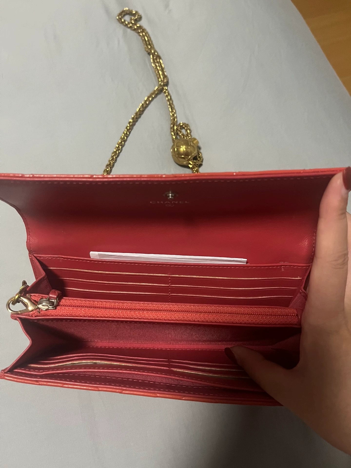 291024-37 Auth CHANEL CF CC Classic Long Flap Wallet