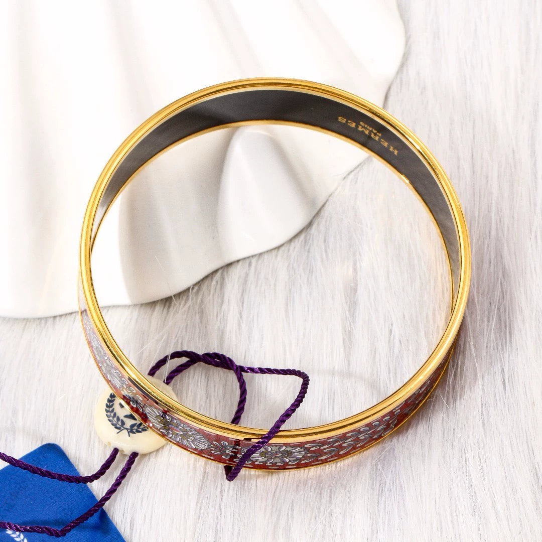 281024-73 Auth HERMES Email Bracelet Bangle Blanc Size 20mm