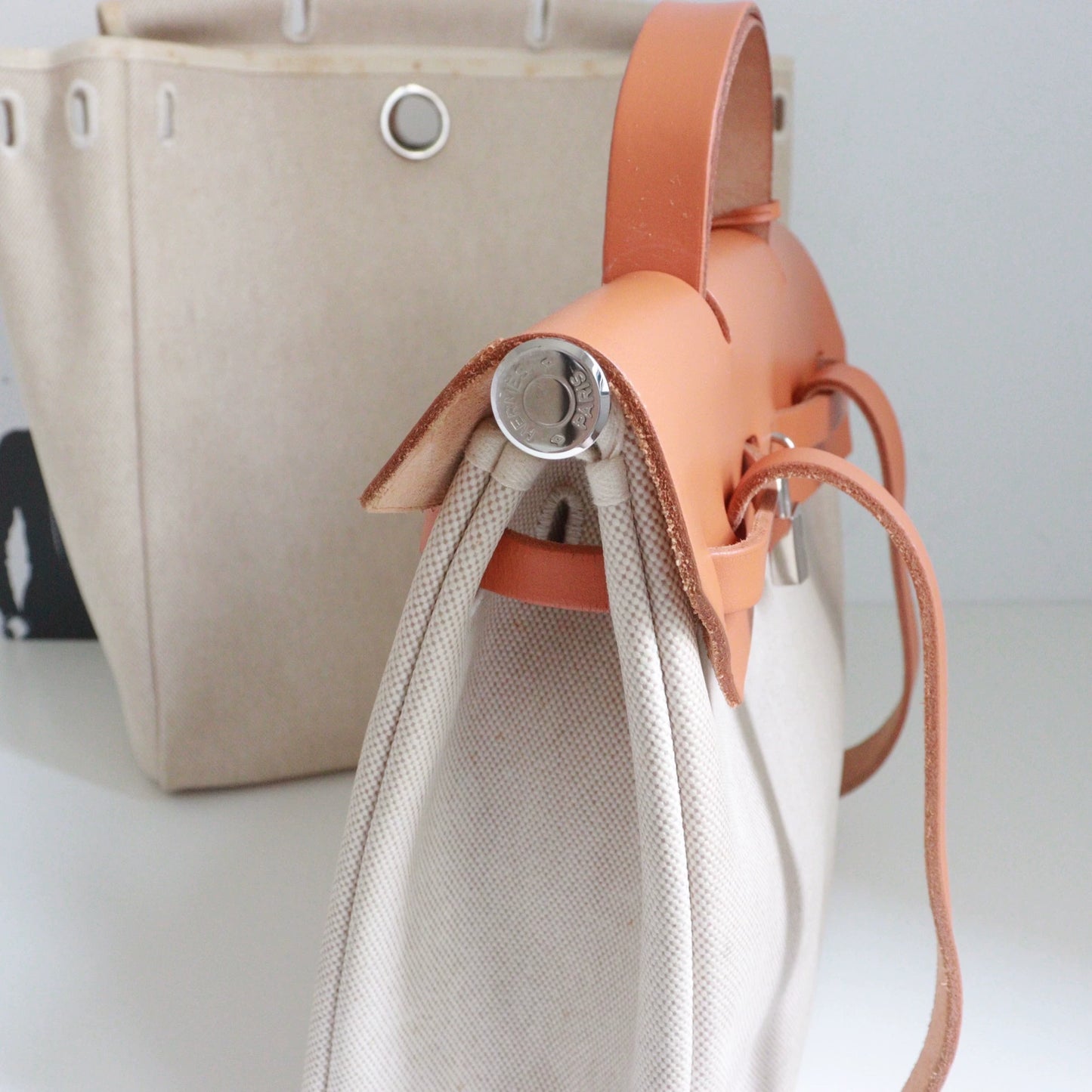 Jun25-bag-44 Auth Hermes Herbag PM 31 canvas Tote handbag shoulder bag