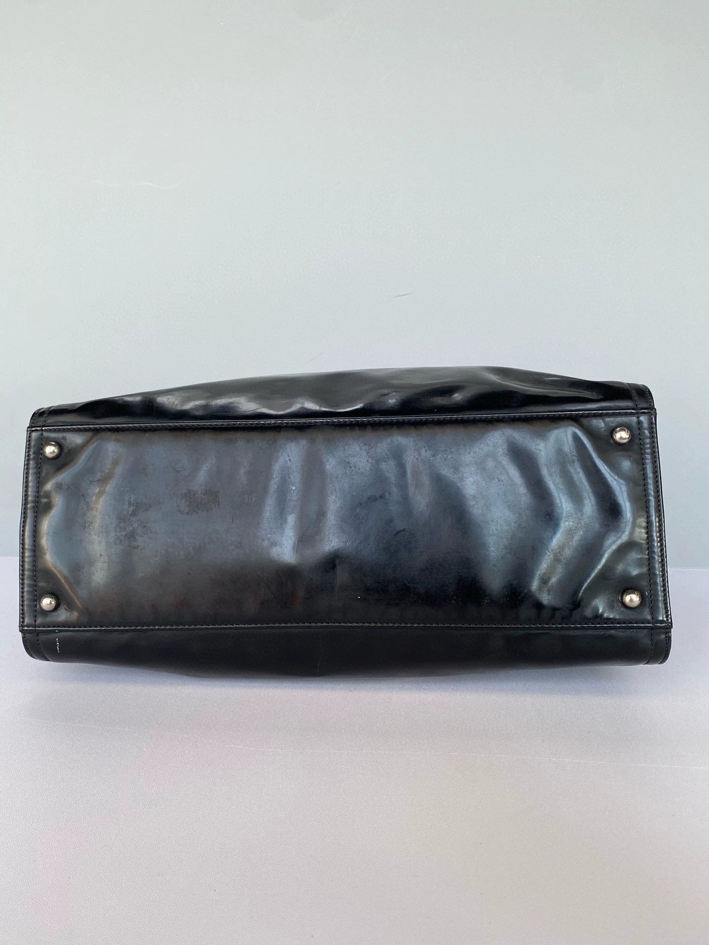 221124-61 CHANEL Big logo double C patent leather shoulder bag