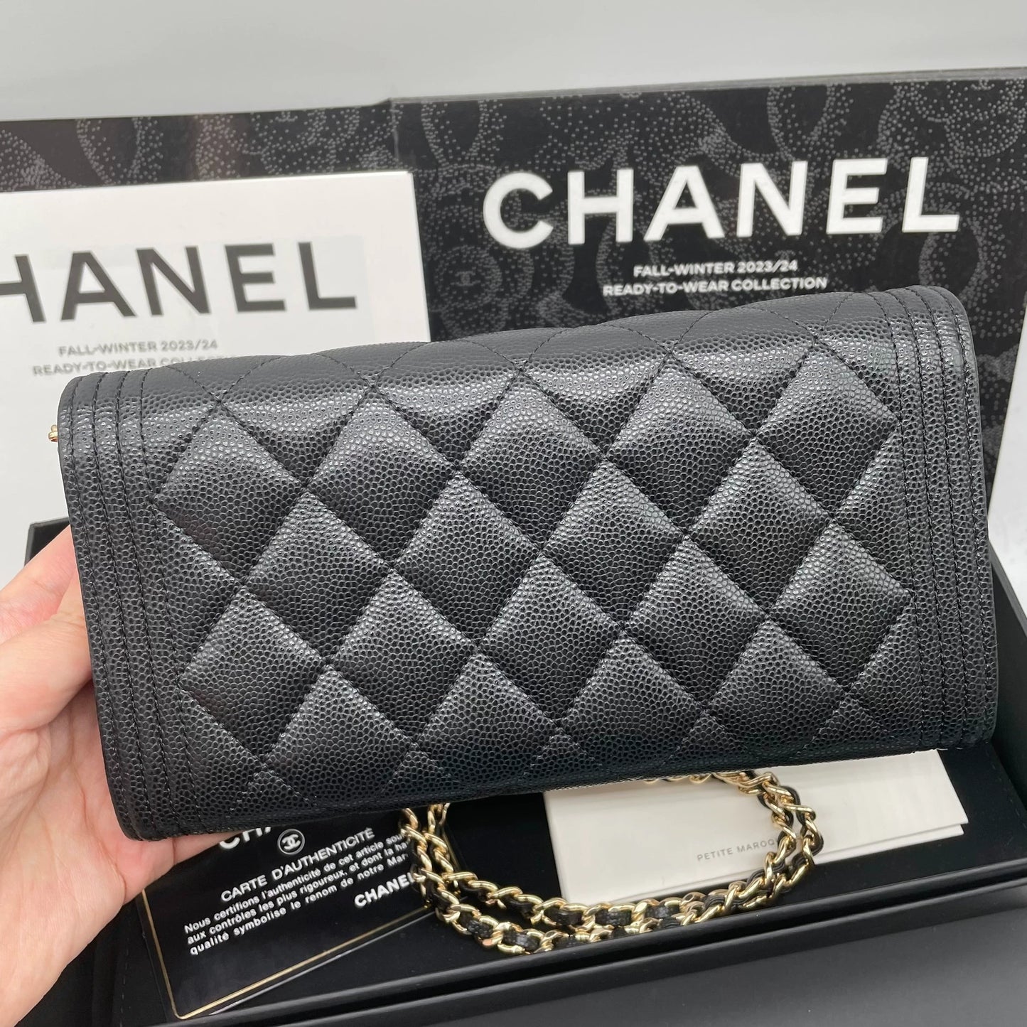 310725-41 Auth CHANEL CF CC Classic Long Flap Wallet