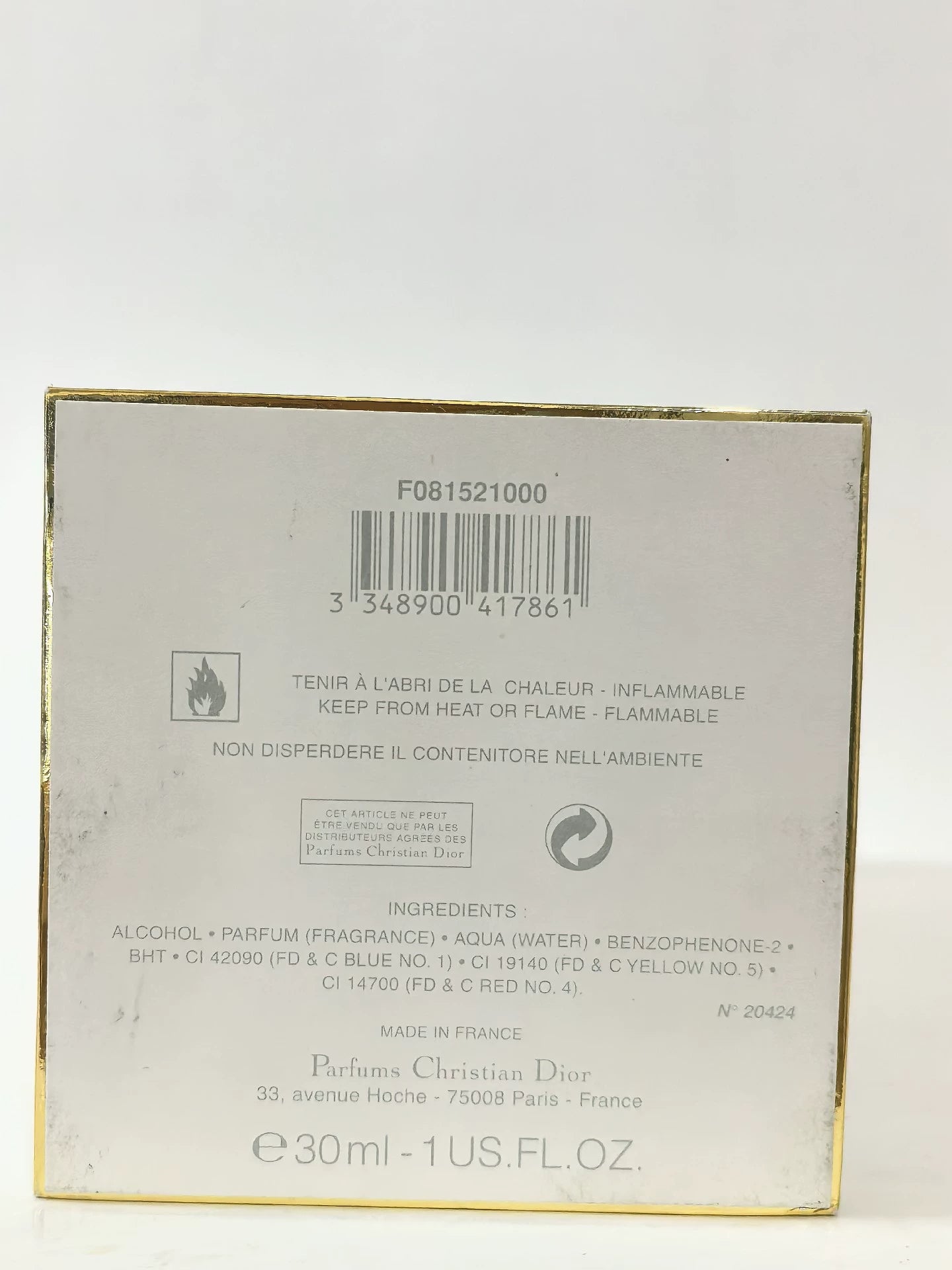 070325-82 Christian Dior Jadore 30ml 1 oz Parfum Perfume