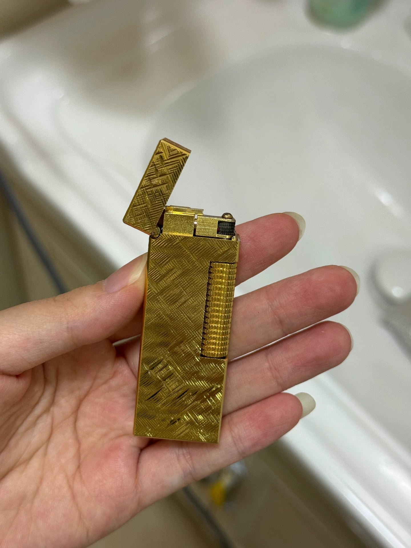 241025-76 Dunhill gold file pattern lighter
