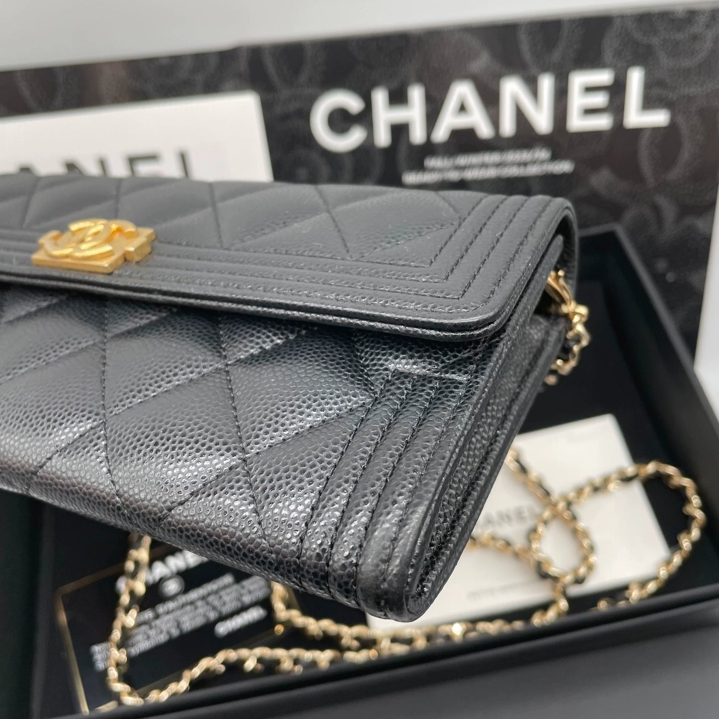 310725-41 Auth CHANEL CF CC Classic Long Flap Wallet
