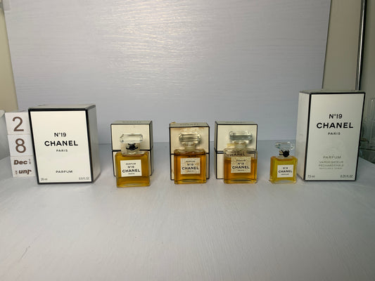 Authentic Discontinued Chanel 28ml No. 19 Paefum Perfume 70's to 90's Years - 28DEC22
