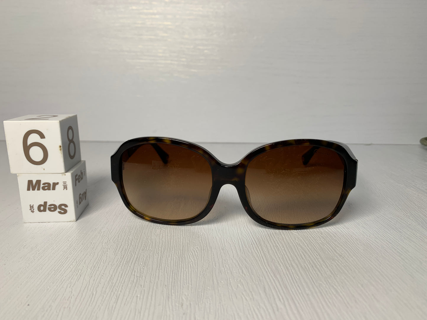 Auth Coach box Women Sunglasses Vintage brown