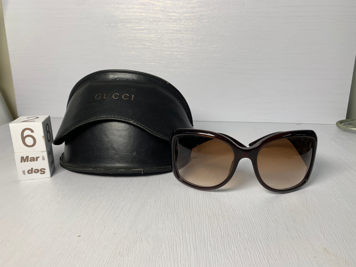 Auth Gucci box Women Sunglasses Vintage brown