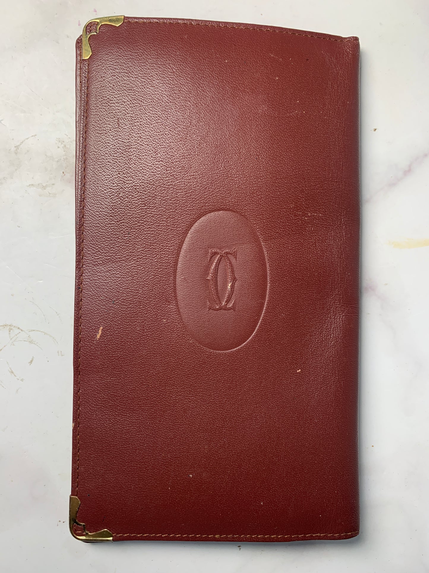 Cartier red leather wallet with coins bag - 060224