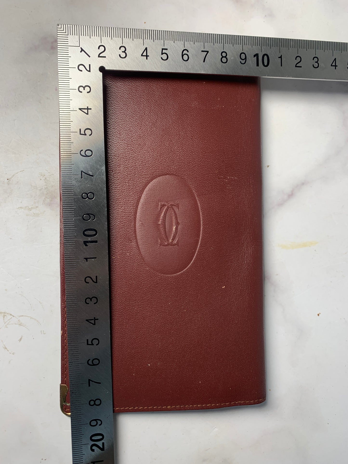 Cartier red leather wallet with coins bag - 060224