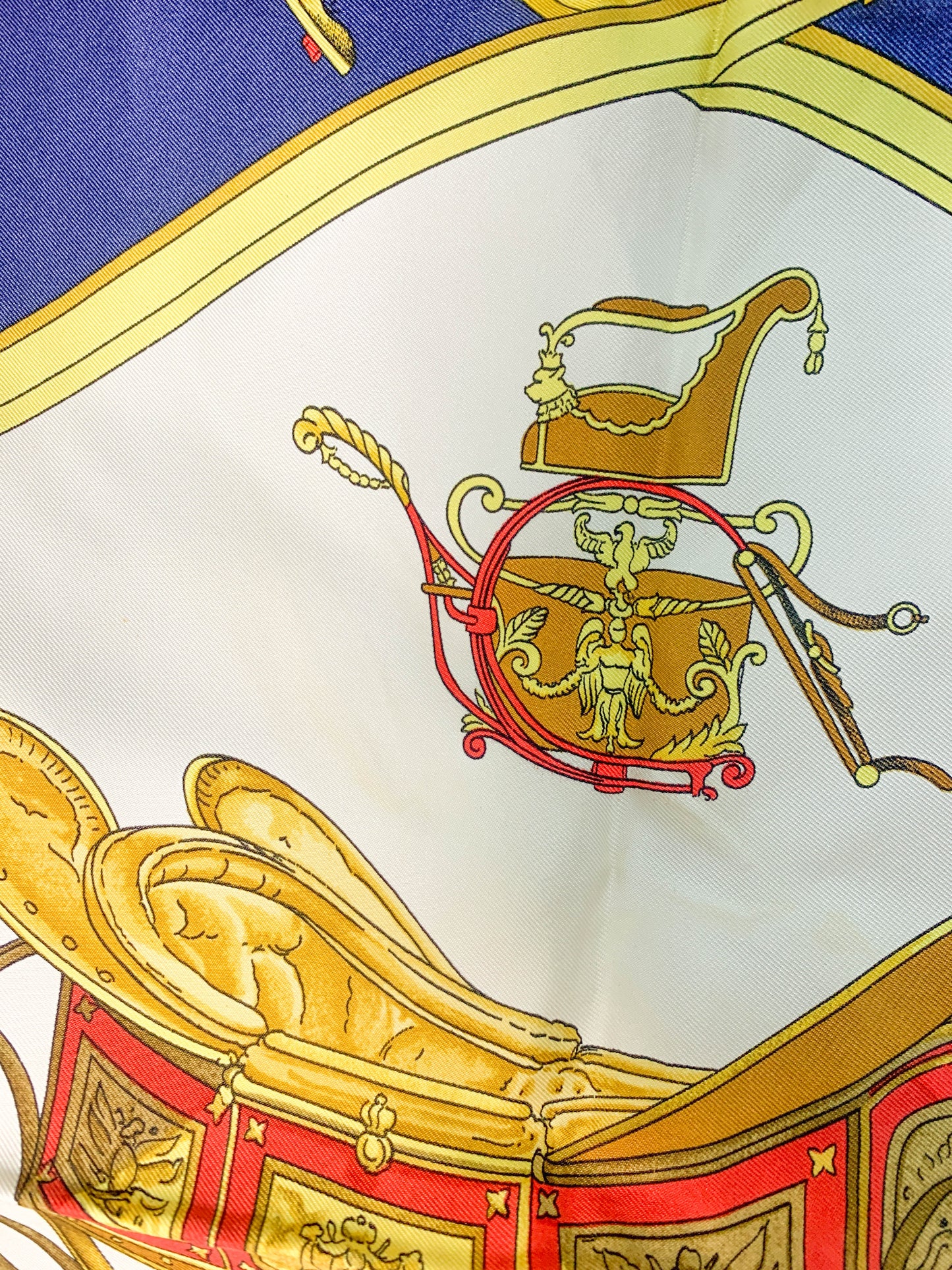 Rare Auth Hermes silk scarf navy 35" x 35" - 220224