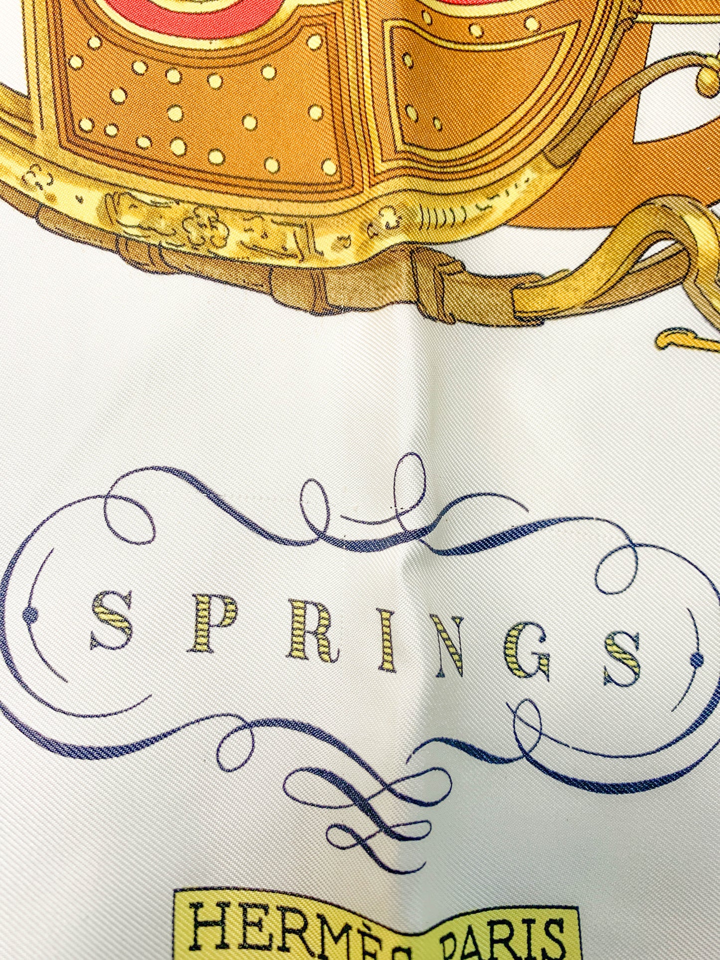 Rare Auth Hermes silk scarf navy 35" x 35" - 220224