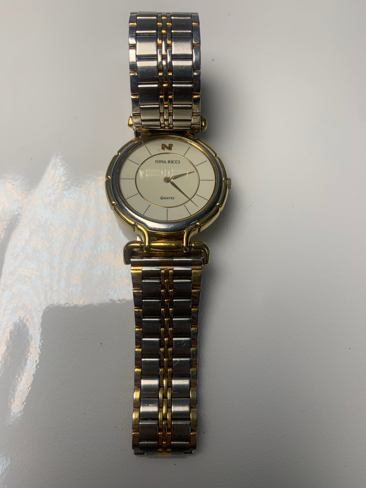 Rare men Nina ricci silver tone watch - 220224