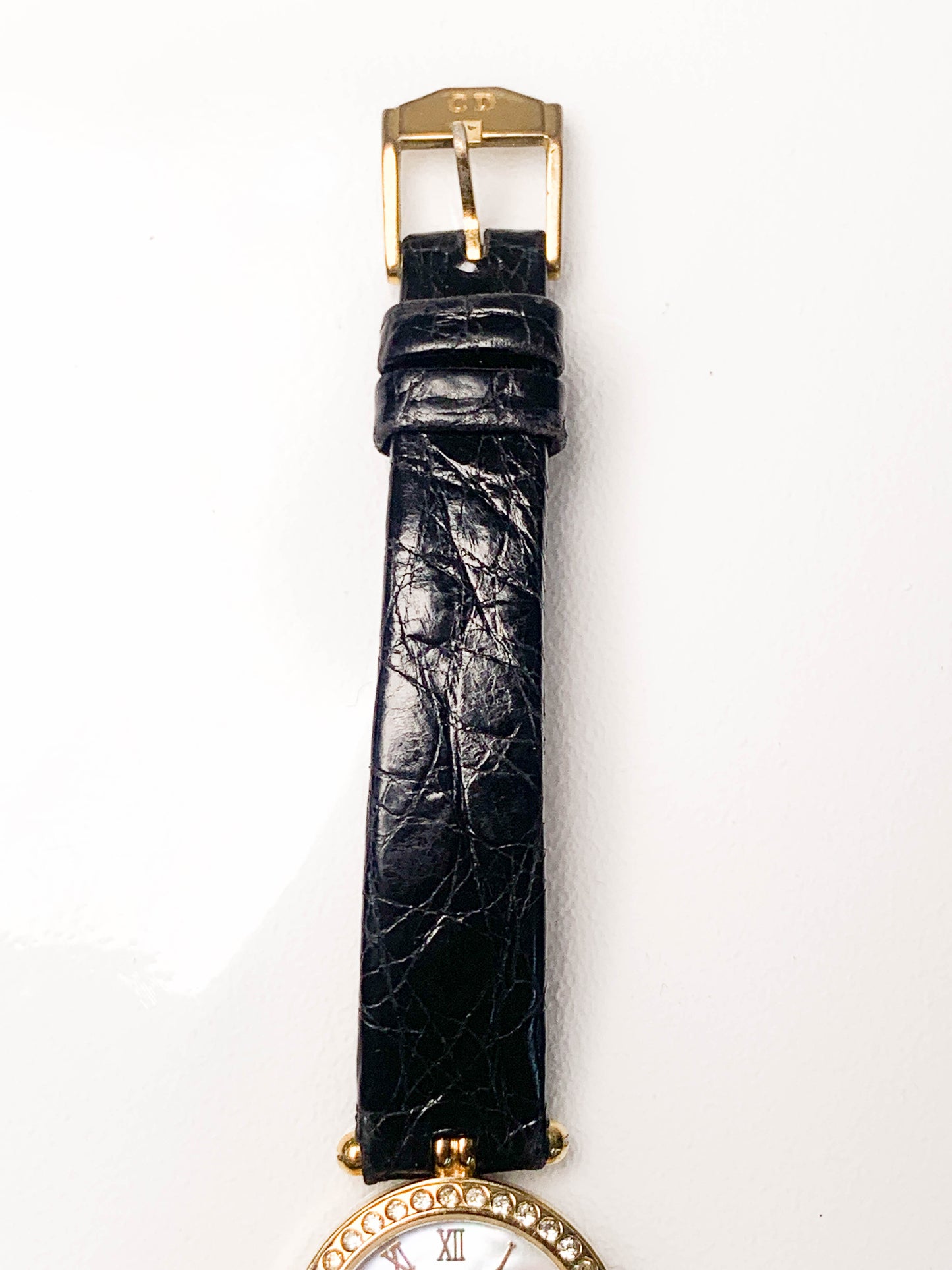 Rare Women Christian Dior black leather watch - 050324